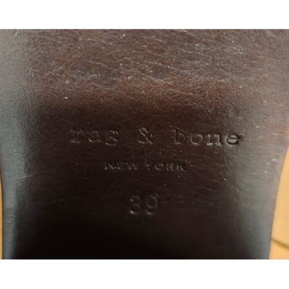 Rag & Bone New York Women’s Leather Ankle Boots Tan Heeled Booties Zip Back 39 - Picture 15 of 16